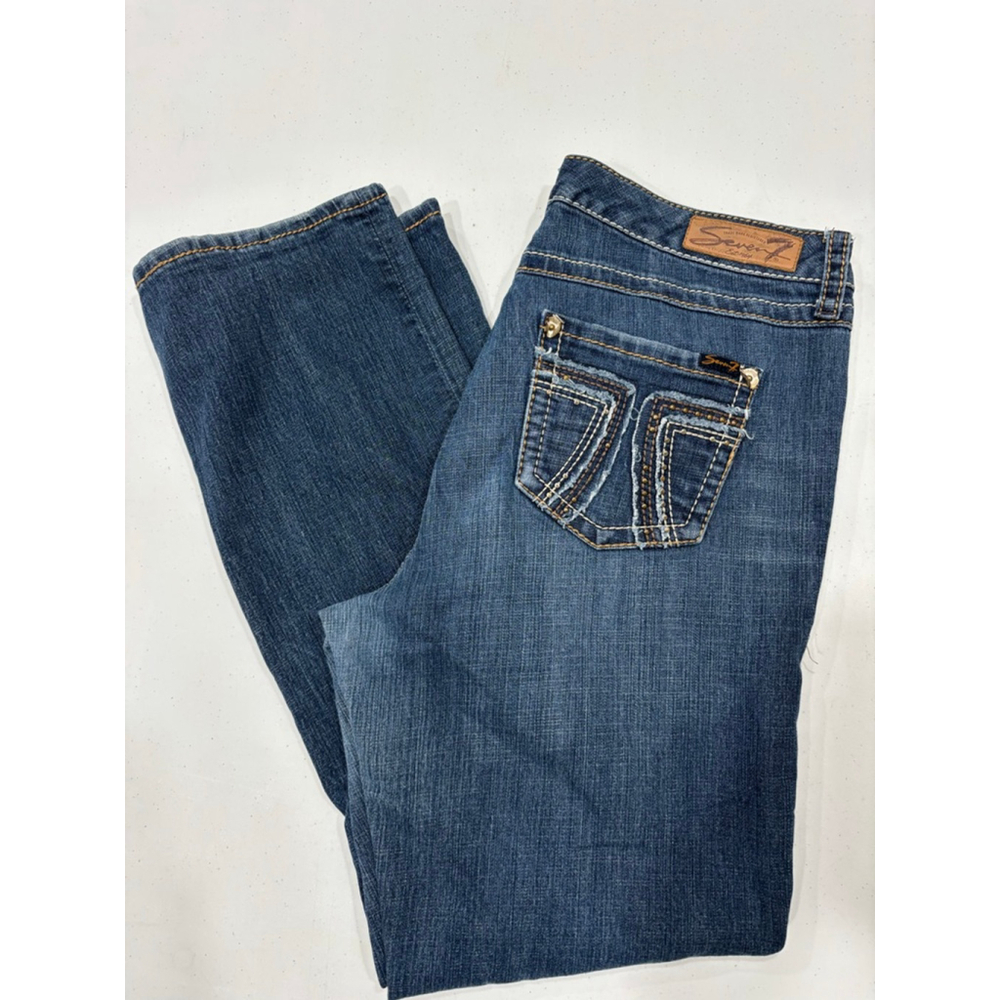 Seven7 Blue Boot Cut Denim Jeans, See Measurements For Woman’s Size - Picture 1 of 7
